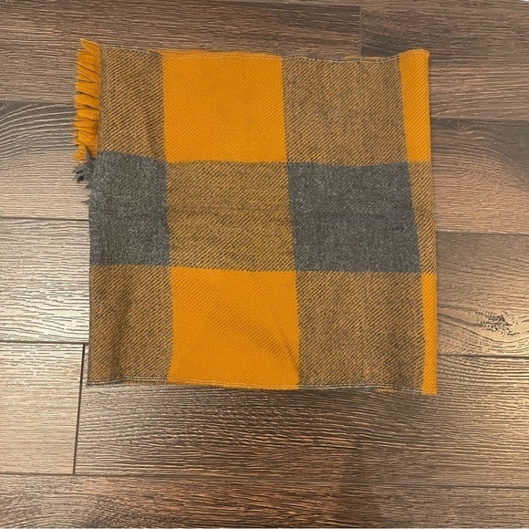 Vintage Botany Merino Wool Plaid Scarf in Burnt Orange and Gray OS - Picture 1 of 7